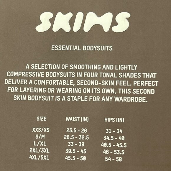 SKIMS Essential Scoop Neck Bodysuit Espresso 4X/5X - Picture 8 of 9